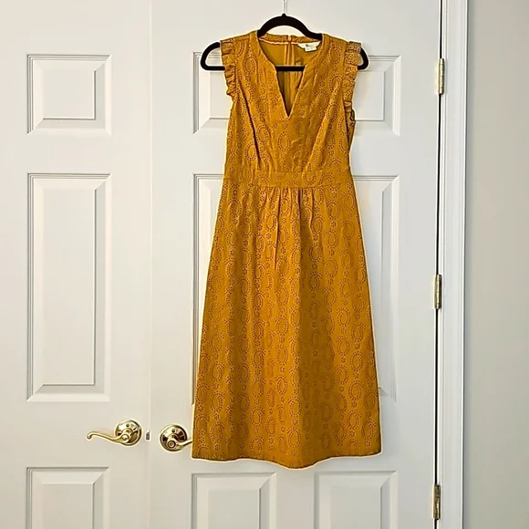 Boden | Dresses | Boden Womens Lace Midi Dress Size 4r Mustard Yellowbrown  Color | Poshmark